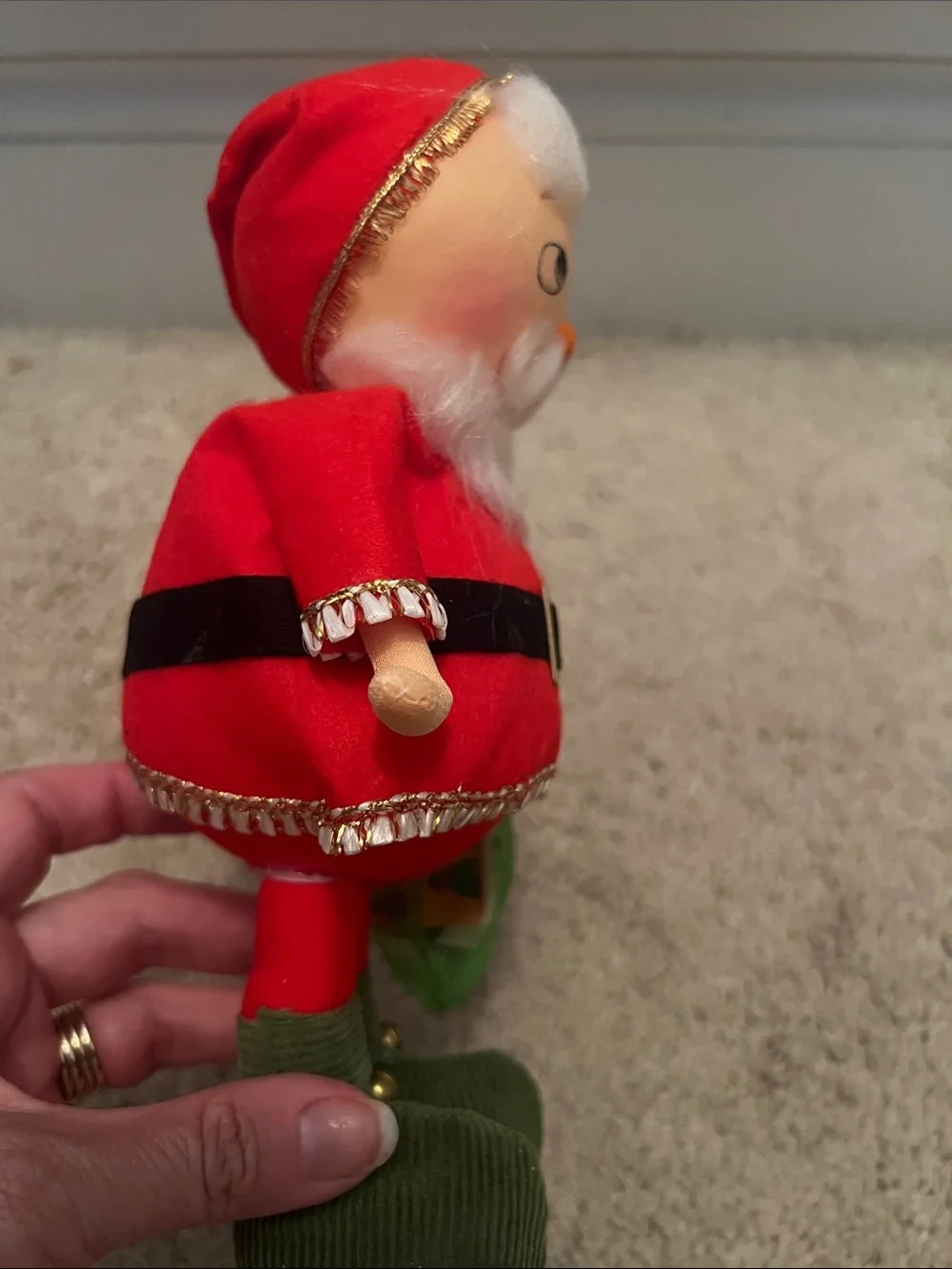 Vintage Santa Clause Styrofoam With Bag of Toys Made in Japan
